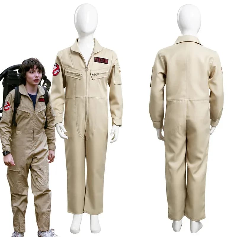 Costume cosplay per bambini Ghostbusters, tuta, completo di carnevale di Halloween