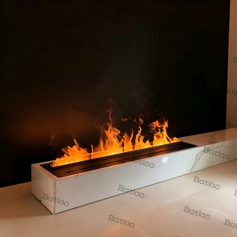 Caminetto Elettronico 3D a Nebbia d'Acqua di Grandi Dimensioni 150cm, Umidificatore con Controllo App, Fiamma a 64 Colori, da Incasso a Parete o Autoportante