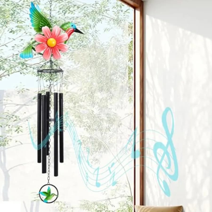 Wind Chimes for Outside, Metal Deep Tone Memorial Sympathy Wind Chime Windchimes with for Patio, Outdoor, Garden, Yard, Window,
