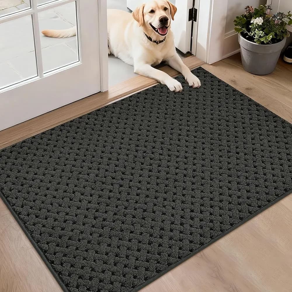 Spedizione Gratuita Tappeto Zerbino Antiscivolo Dirt Trapper per Ingresso, Resistente alle Macchie, Assorbente, per Cani, Effetto Tessuto, Lavabile, Tappeto di Benvenuto