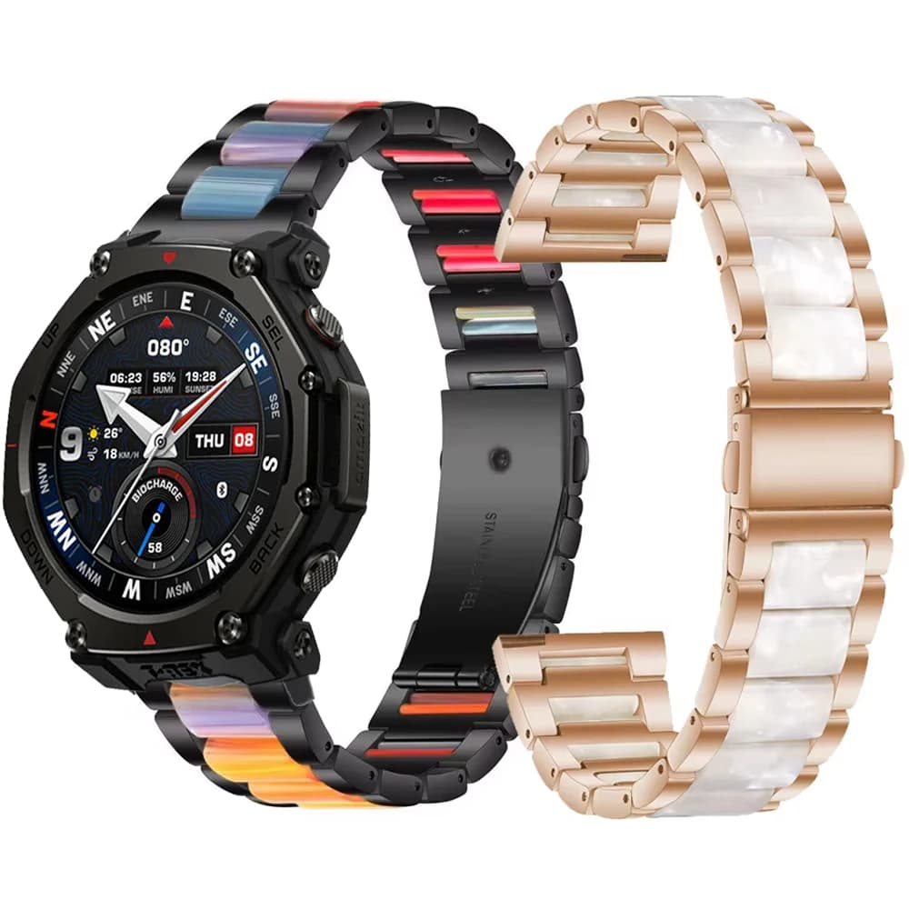 Cinturino in resina metallica da 22 mm per Huawei watch GT6/5/4 46 mm Cinturino di ricambio per Amazfit T-Rex3 Pro/Balance 2/Forerunner 965