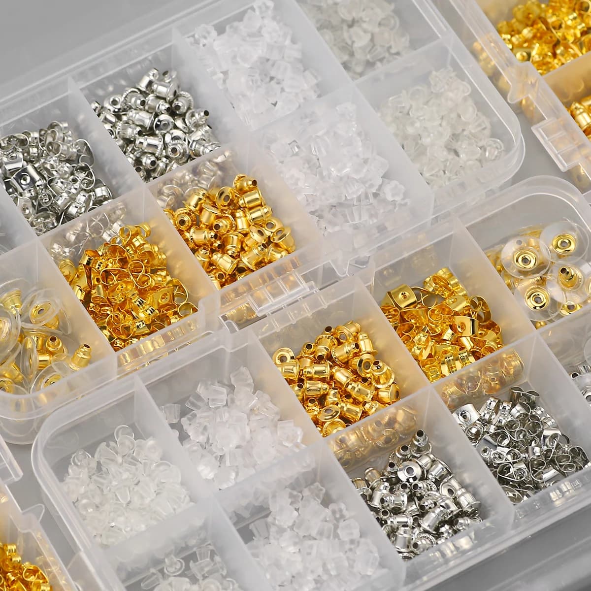 Boxed Ear Hook Earring Plugs Set 10 Grids Jewelry Material Kit DIY Handmade Making Supplies Craft Findings Earring Accessories