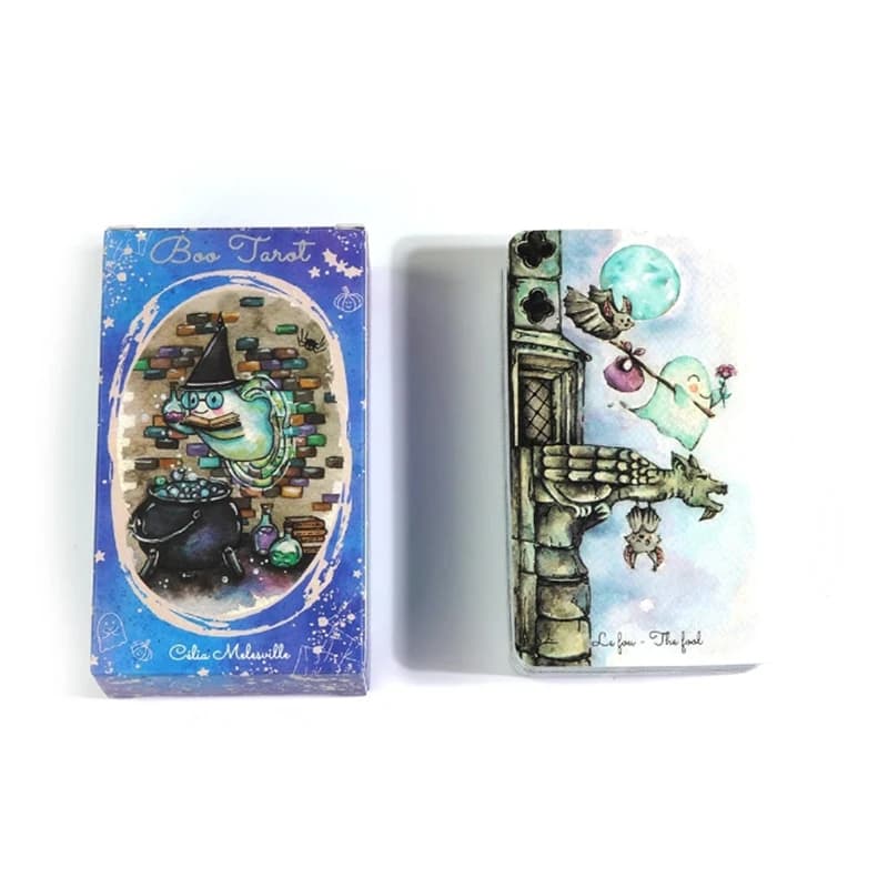 Boo Tarocchi di Celia Melesville 78 Carte Inglese Destino Divinazione Tarocchi Carte per Principianti Carte Oracle Gioco da Tavolo da Tavolo per Feste