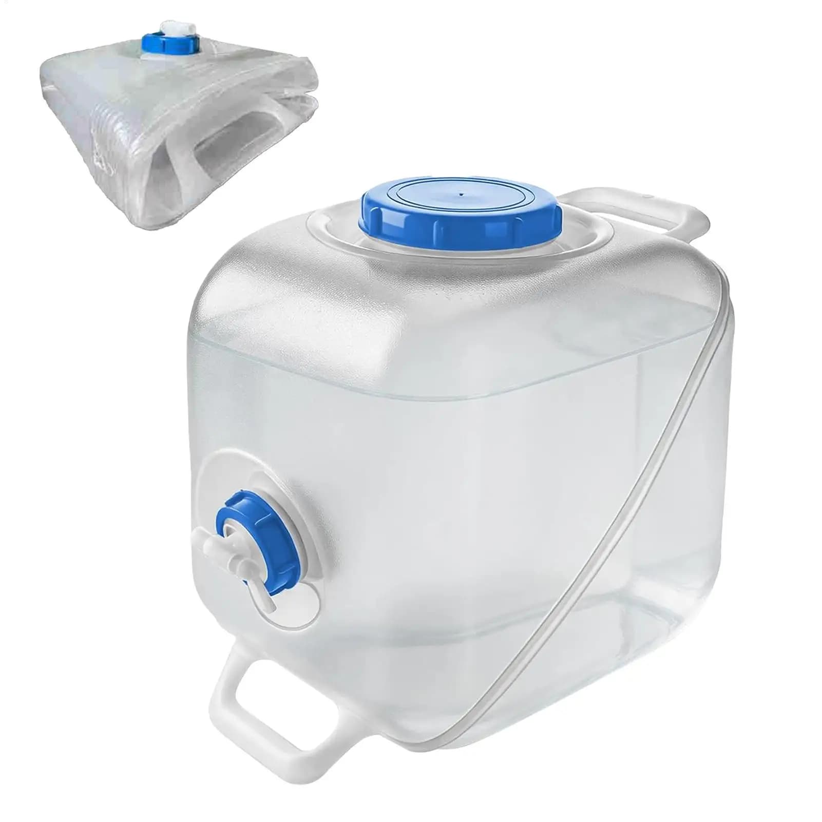 Foldable Water Container 16L Reusable Food Grade Tank Jug With Spigot Water Storage Carrier Jug For Car Outdoor Survival