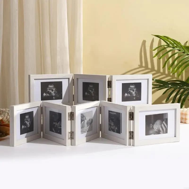 Portable photo frame with children's memory 6 inch/7 inch Foldable wooden frame Photo base