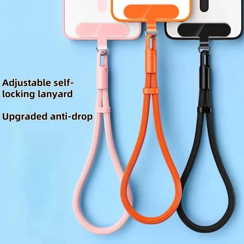 Corda universale per cordino da polso per telefono 360 ° Cinturino da polso per telefono regolabile con rotazione con design antigoccia autobloccante per custodie per telefoni