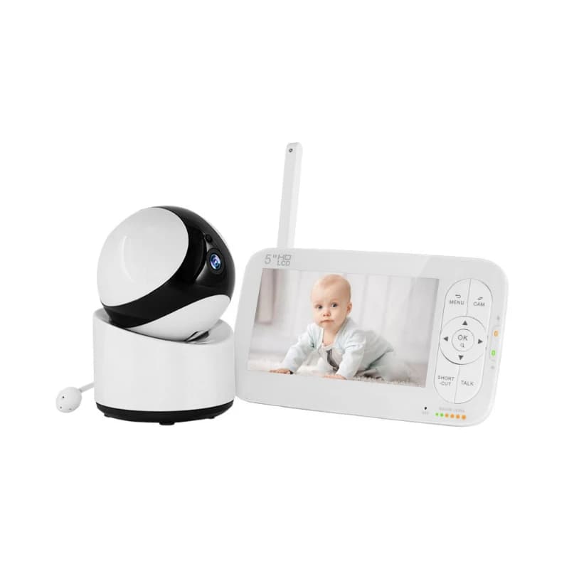 Telecamera per baby monitor 720P Schermo LCD da 5 pollici Sicurezza per visione notturna Temperatura della banda