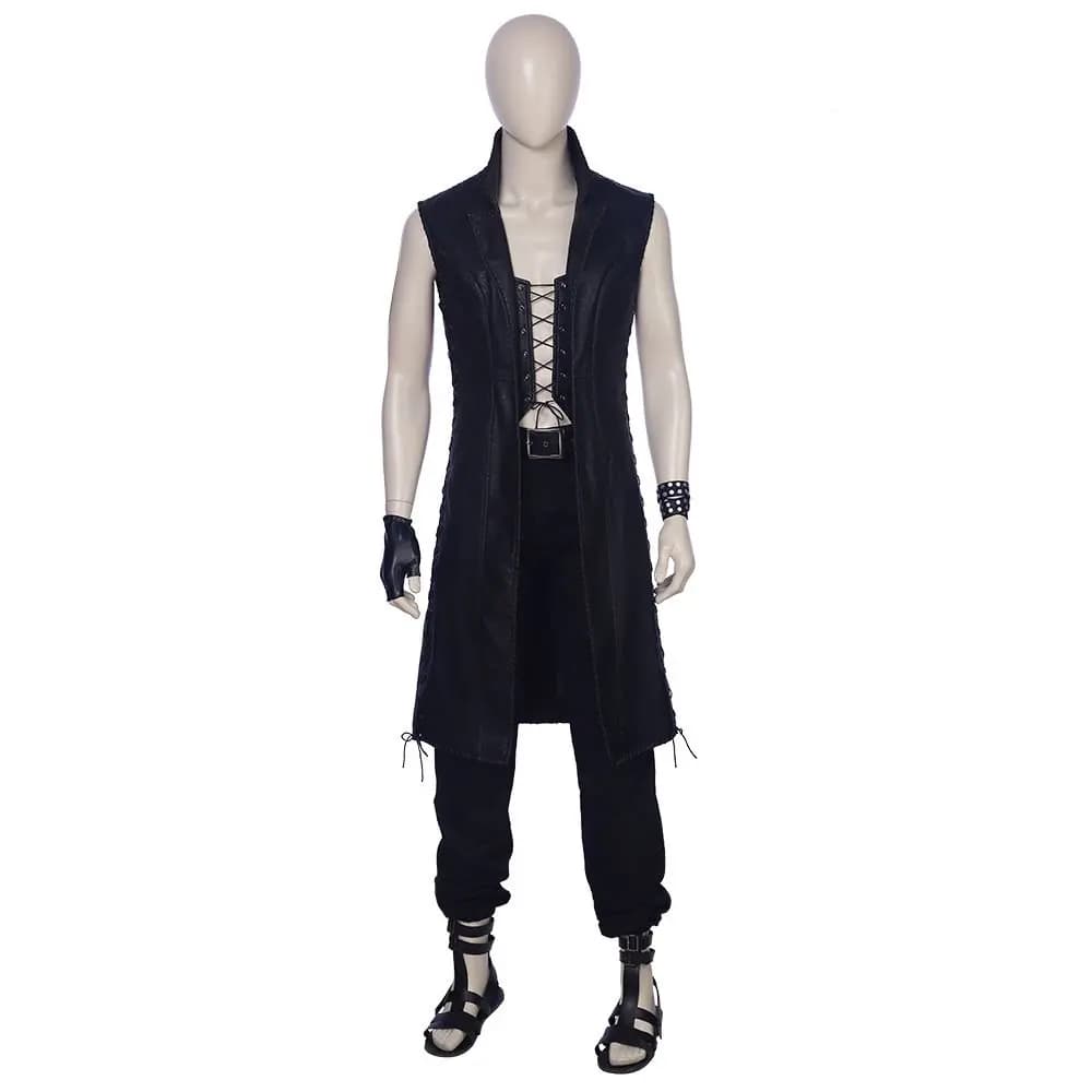 Costume Cosplay di V Vitale dal Gioco DMC 5, Cappotto Senza Maniche con Bende, Uniforme per Feste di Halloween, Giacca Lunga da Uomo