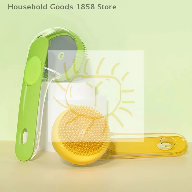 Pet Bath Brush 2025 New 2 In 1 Dog Bath Brush With Built-in Shampoo Dispenser Pet Wash Brush Dogs Cats Grooming Massage Brush