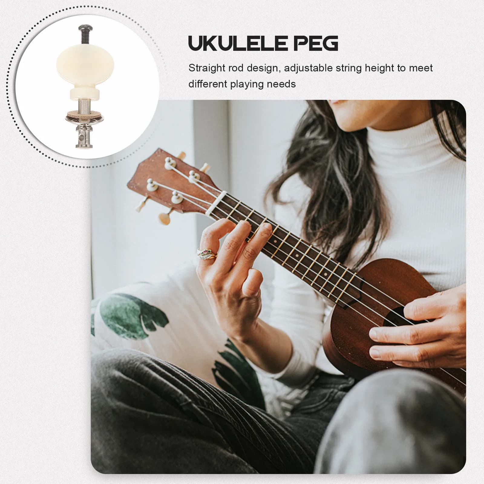 4 pezzi di perni per ukulele in metallo solido e plastica, perni di accordatura universali di ricambio per ukulele per principianti e professionisti