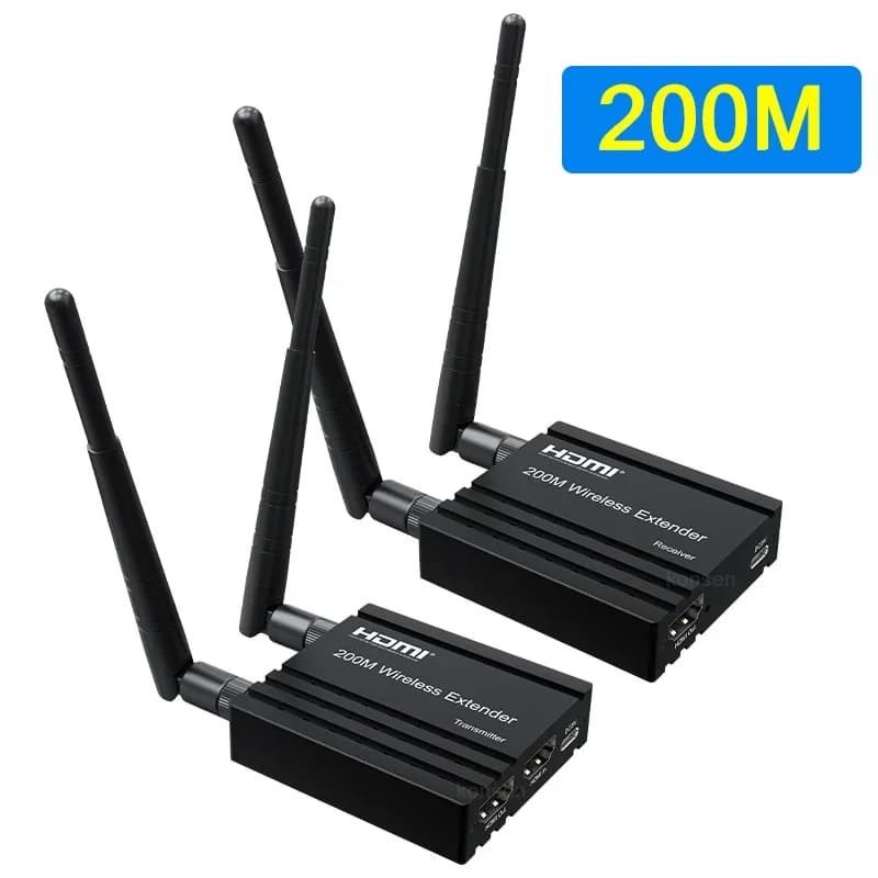 Schermo extender HDMI wireless da 200M Share1080P Supporto extender video WiFi da 1 a 4 Display wireless per fotocamera NVR Laptop PC HDTV