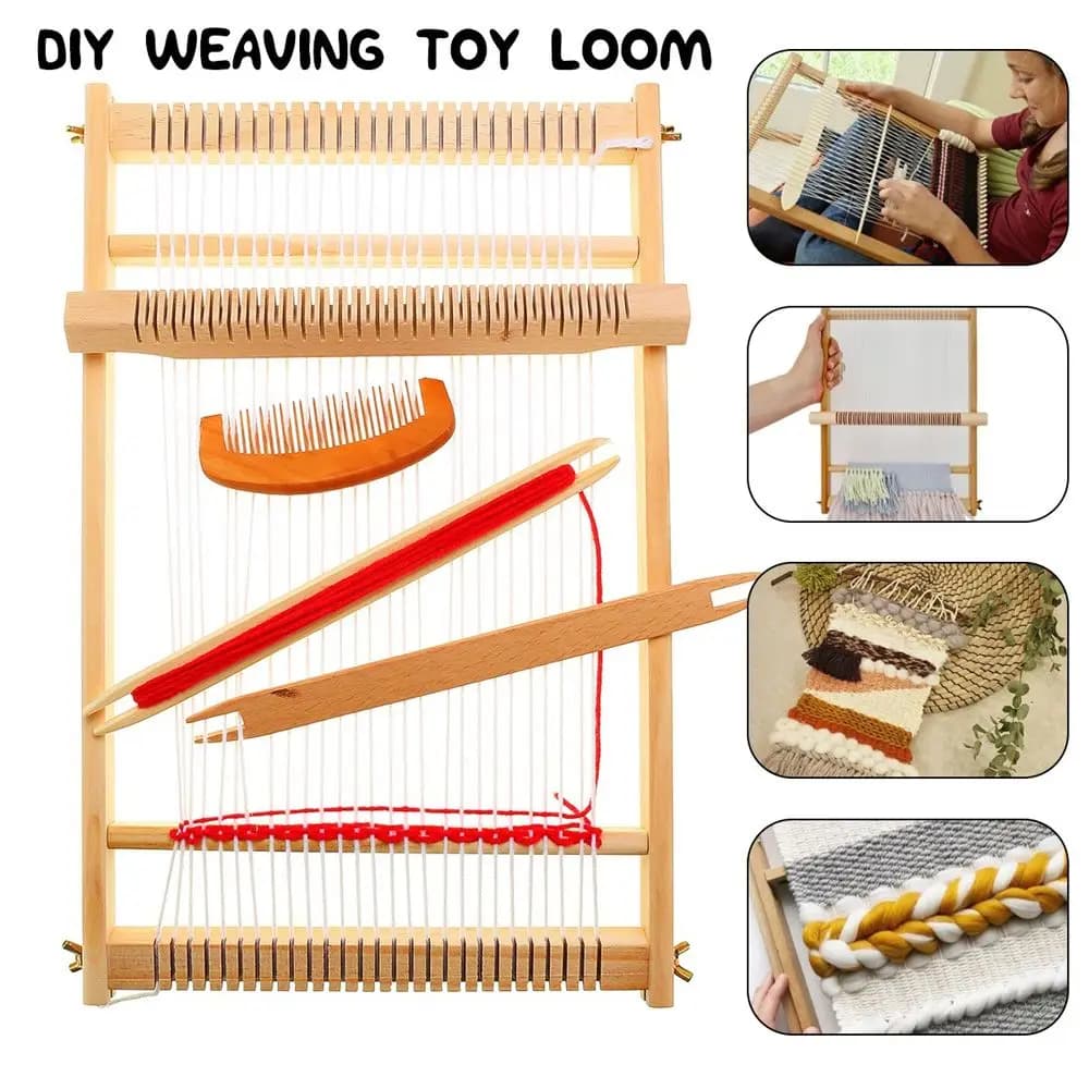Wooden Easy Operate Household DIY For Children Girl Craft Handcraft Weaving Loom Knitting Machine Knitted