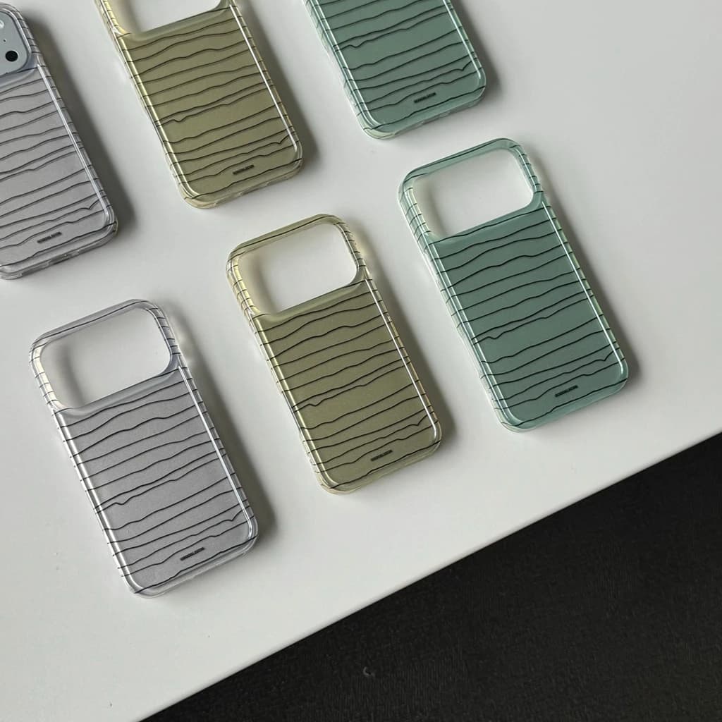 Cover Protettiva Antiurto per iPhone 17 16 15 14 Pro Max con Design Minimalista a Linee Irregolari e Graffiti