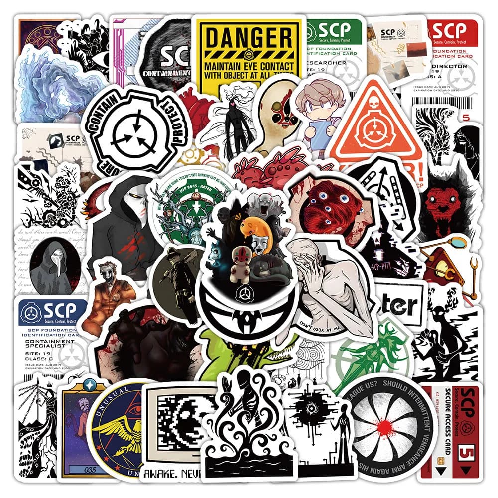 10/60/120PCS SCP Fondotinta Adesivi Romanzi Online Adesivo Del Fumetto Fenomeno Sobrenaturale Graffiti Decalcomanie Del Telefono Del Computer Portatile Chitarra