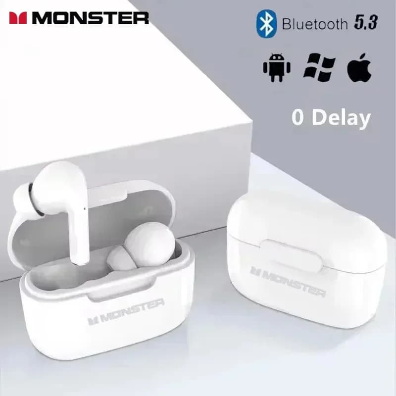 Bluetooth 5.3 MONSTER headphones, TWS wireless headphones with noise cancelling, sports headphones with Hi-Fi audio, in-ear headphones.