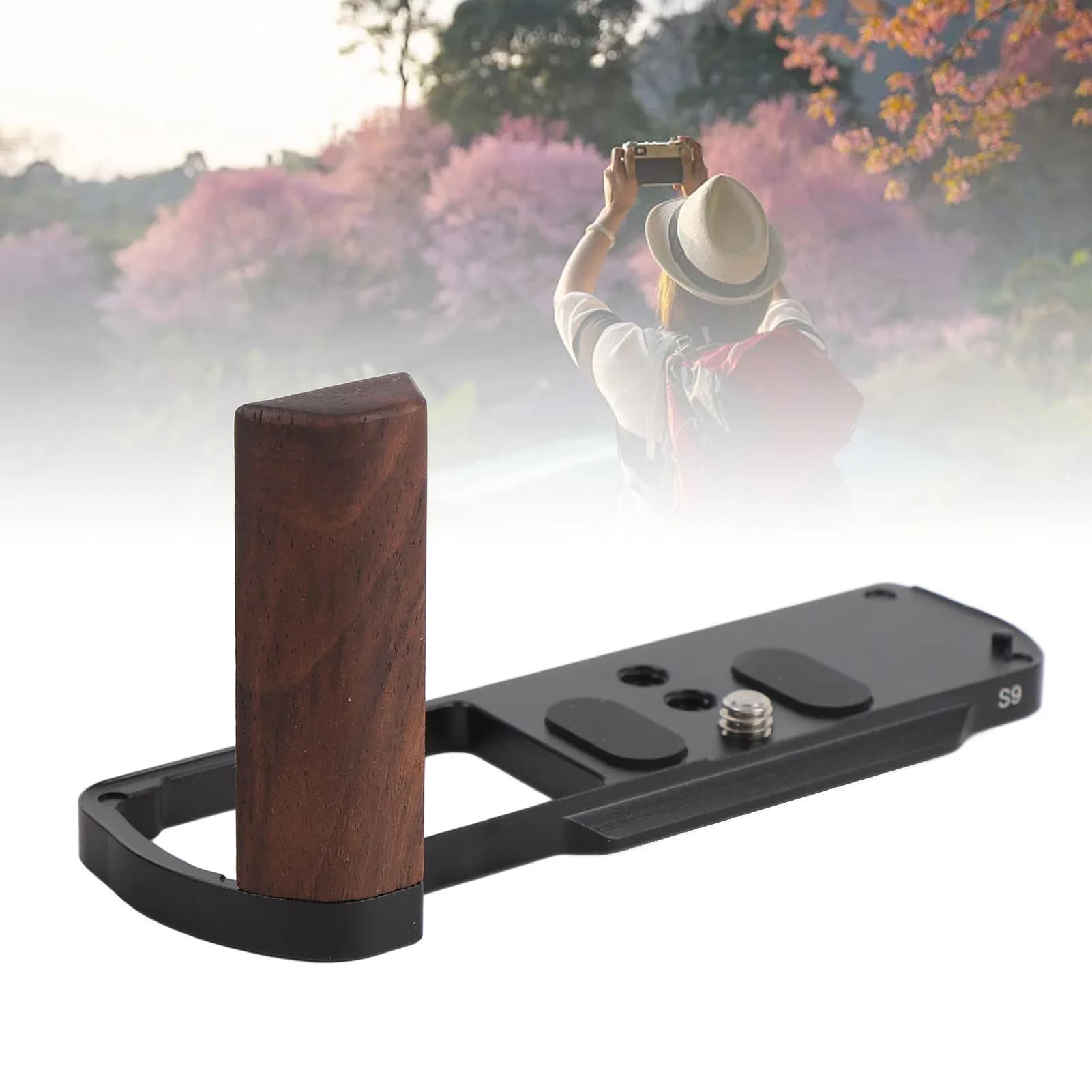 L-shaped handle for camera L-shaped handle with quick release plate Non-slip aluminum alloy Easy installation for camera LUMIX S9