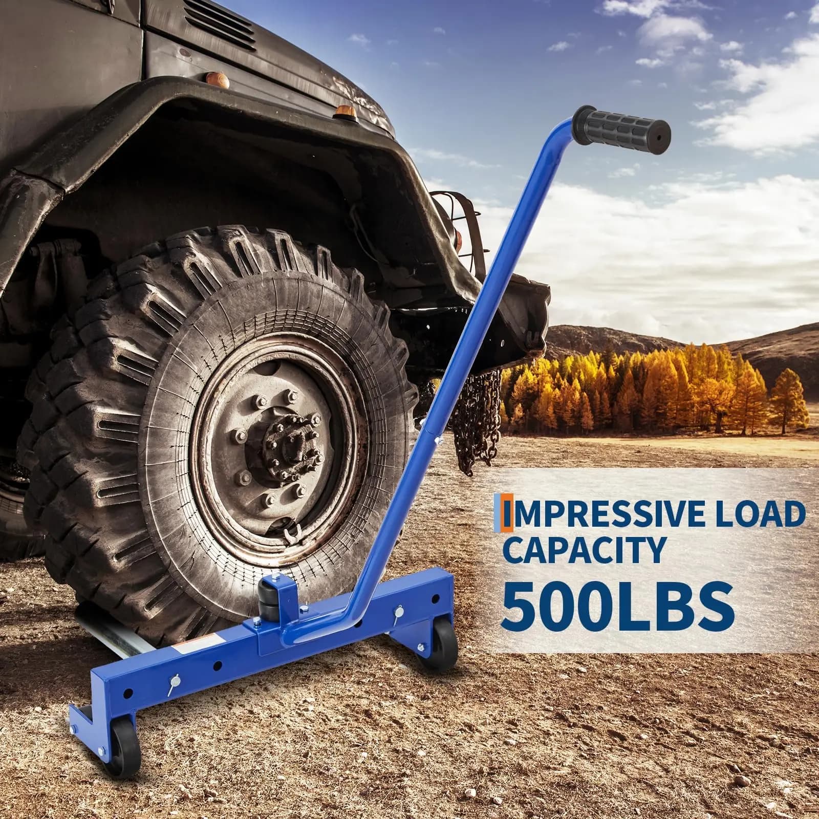 500 LBS Adjustable Tire Dolly,Large Weight Capacity Rolling Wheel Dolly,Truck Tire Wheel Dolly Tire Moving Tool for Garage to Handling Car,Truck,Trailer Tires