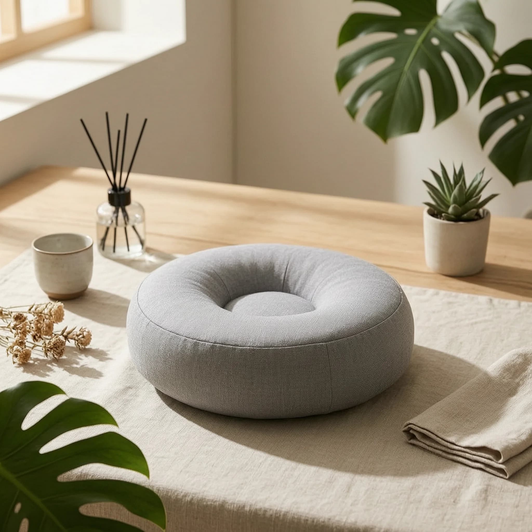 Cushion with Backrest Ergonomic Meditation Cushion Meditation Pillow Contoured Zafu Long-Lasting for Meditators