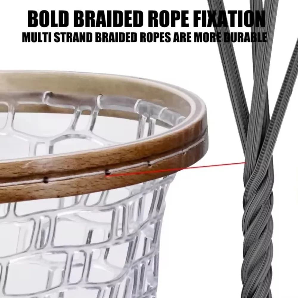 Large Size Wooden Handle Fishing Net Wooden Handle Rubber Coating Large Fishing Net Catch And Release Design Heavy Duty