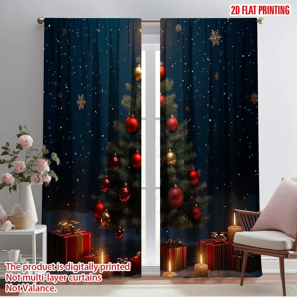 2 pezzi, tenda con stampa aereo 2D Regali popolari per l'albero di Natale Candele Stella (2) Poliestere resistente (senza asta) Ideale per le vacanze