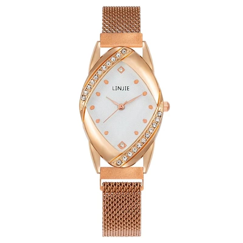 Nuovo Orologio da Donna di Lusso alla Moda con Quadrante Romboidale, Cinturino Magnetico a Rete, Orologio al Quarzo Casual per Regali, Reloj Mujer, Orologi da Polso da Donna