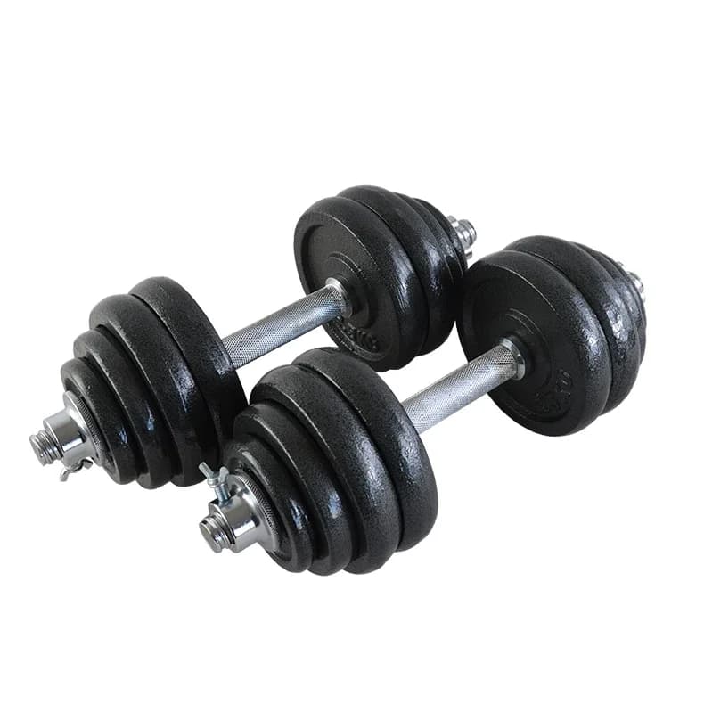 New Product Factory Supply 30Kg Adjustable Chrome Hand Grip Cast Iron Baking Paint Dumbbells Set