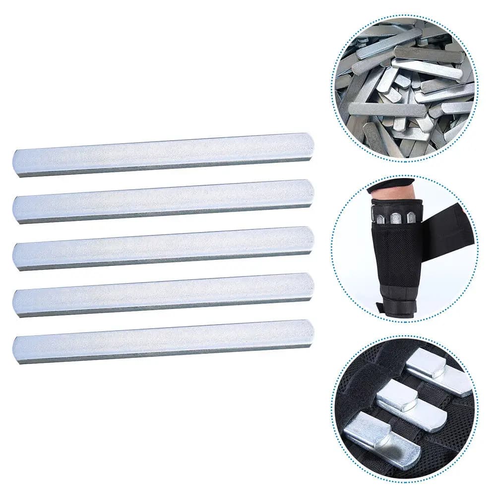 5Pcs Weighted Steel Plates Fitness Weight Bearing Bars for Adjustable Vest Leg Shin Guards Workout Exercise Equipment
