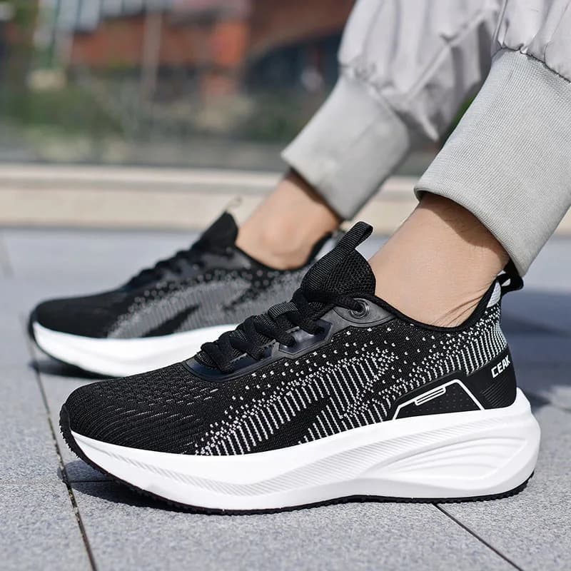 Scarpe da Corsa per Uomo con Suola Allargata, Tomaia Traspirante, Stabile e Comoda per Sport all'Aperto