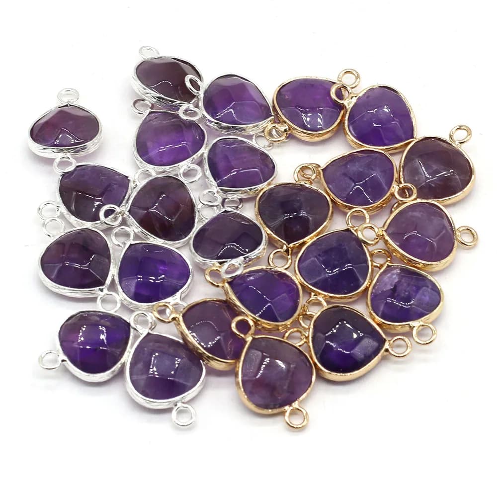 2 pieces natural stone connectors hanging pendants with drop of fat water for women diy men necklaces bracelets creation of jewelry accessories