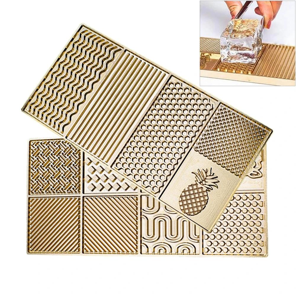 Rame Ice Design Stamping Plate Ice Cube Stamper cocktail LOGO Making Bar Ice Printing Bartender whisky Pressing Tray Mold