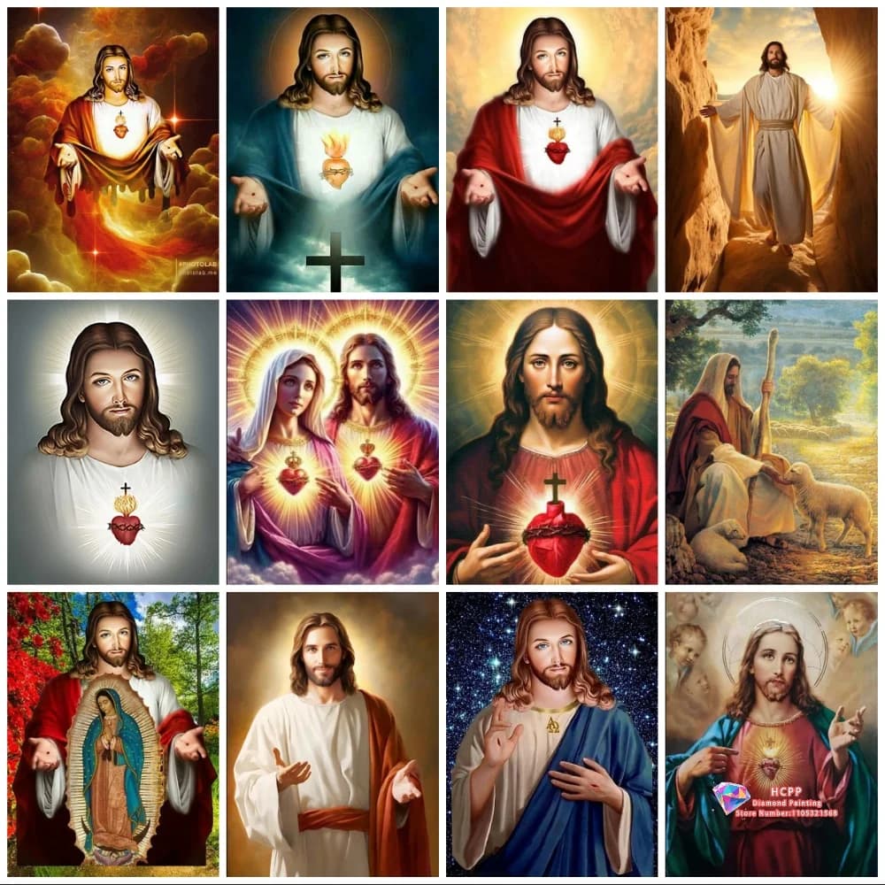 Religious Jesus Virgin Diamond Painting Kit DIY Diamond Embroidery Cross Handmade Art Exquisite Gift Crafts Home Decoration