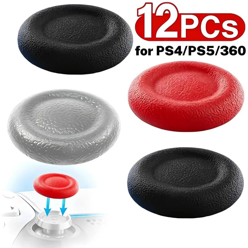 2/12 Pezzi Protezioni per Joystick in TPE Elastico Anti-Usura, Anelli Protettivi per Joystick PS4 PS5 360, Accessori Protettivi per Gamepad