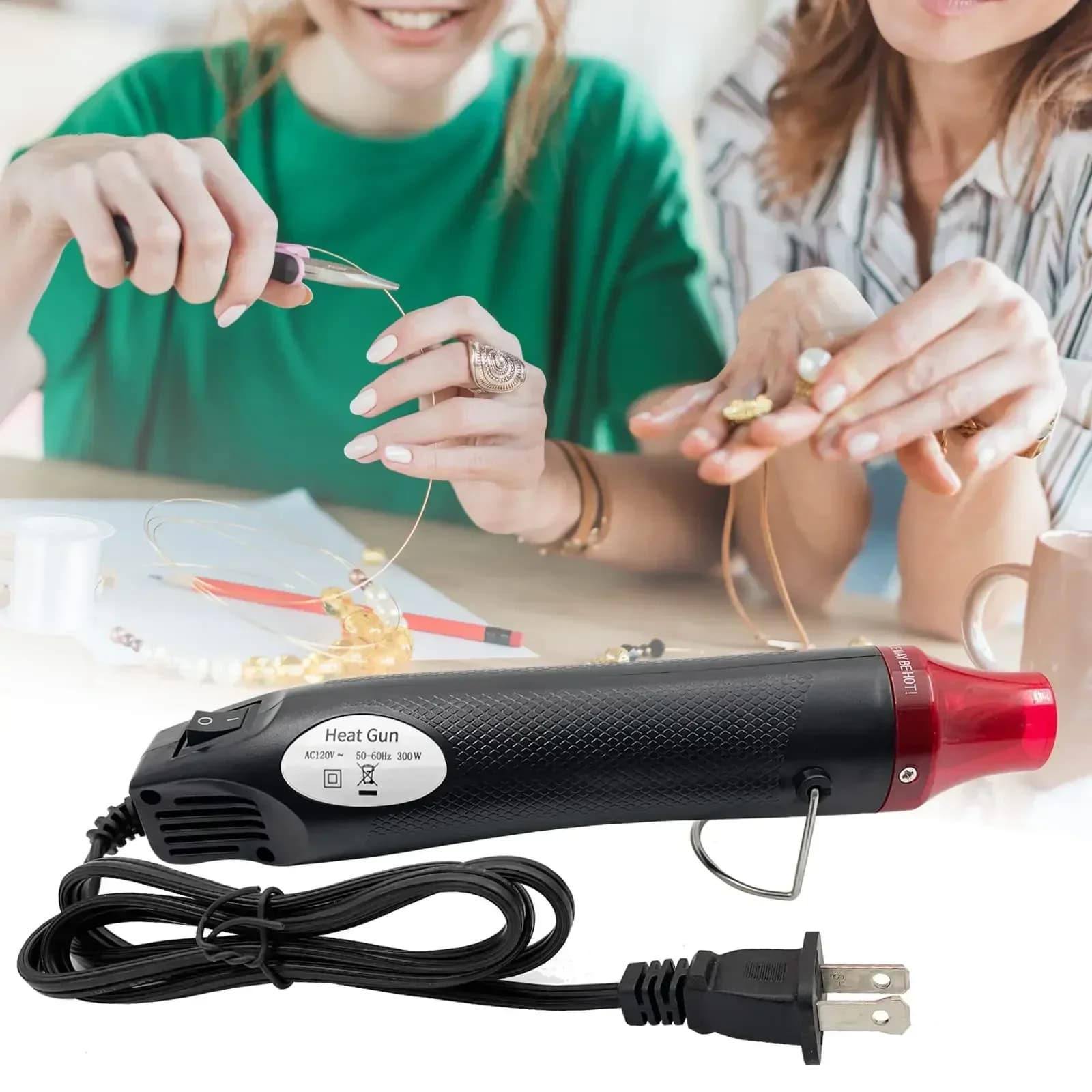 110V/220V Mini Hot Air Gun 300W Portable Heat Tool For Crafts Embossing Shrink Wrap Drying Paint Professional