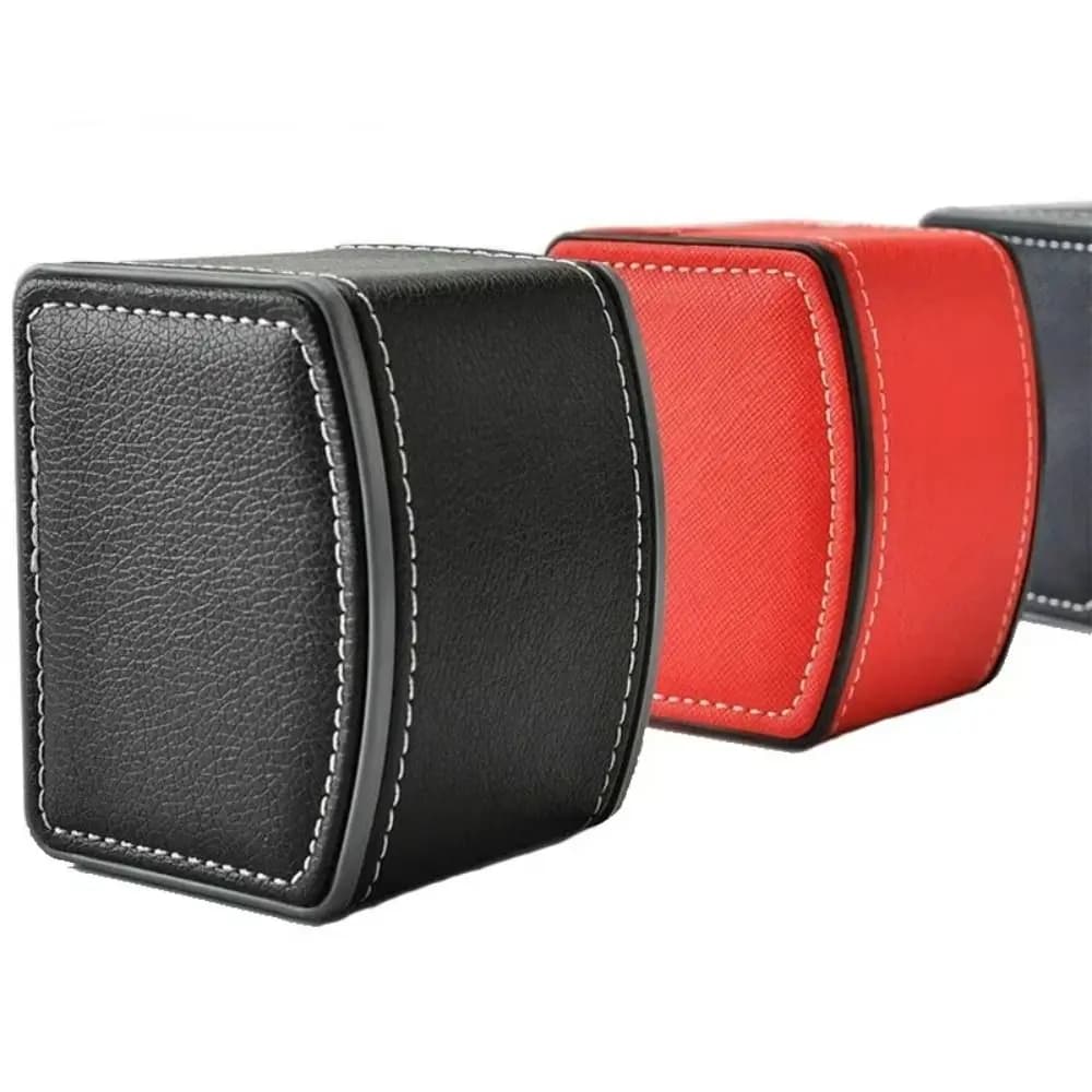 Nuova Scatola Porta Orologio Singolo in Pelle PU, Custodia Protettiva Antiurto con Cuscino, Organizer da Viaggio per Gioielli, Regalo per Uomo