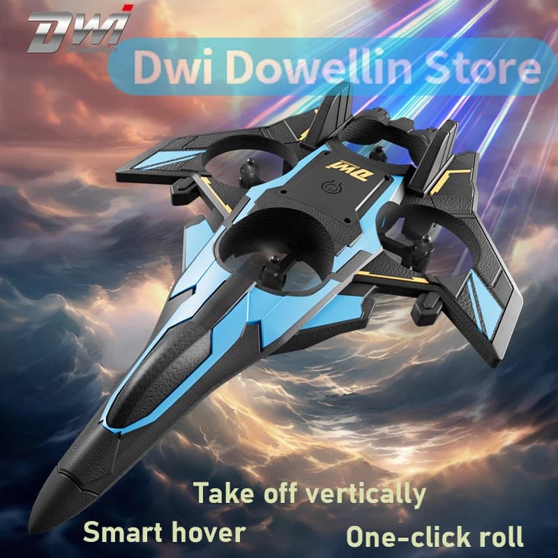 DWi M8 Aereo Telecomandato 2.4G, Aliante Elettrico in Schiuma, Elicottero Acrobatico con Luci LED Colorate
