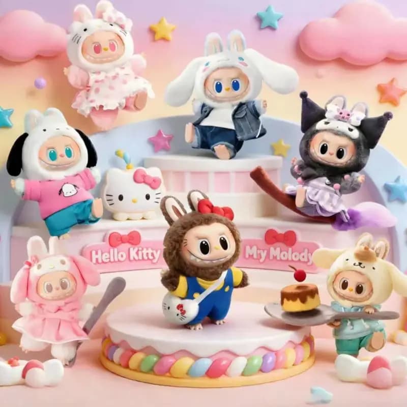 POP MART LABUBU THE MONSTERS SANRIO CHARACTERS Serie Mystery Blind Box Unboxing Bambola di Peluche Carina Figura Anime Giocattolo da Collezione