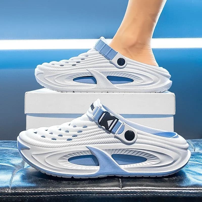 Unisex Garden Clogs Summer Thick Sole Beach Slides Non-slip Closed Toe Slippers Men Women Driving Shoes Breathable Outdoor
