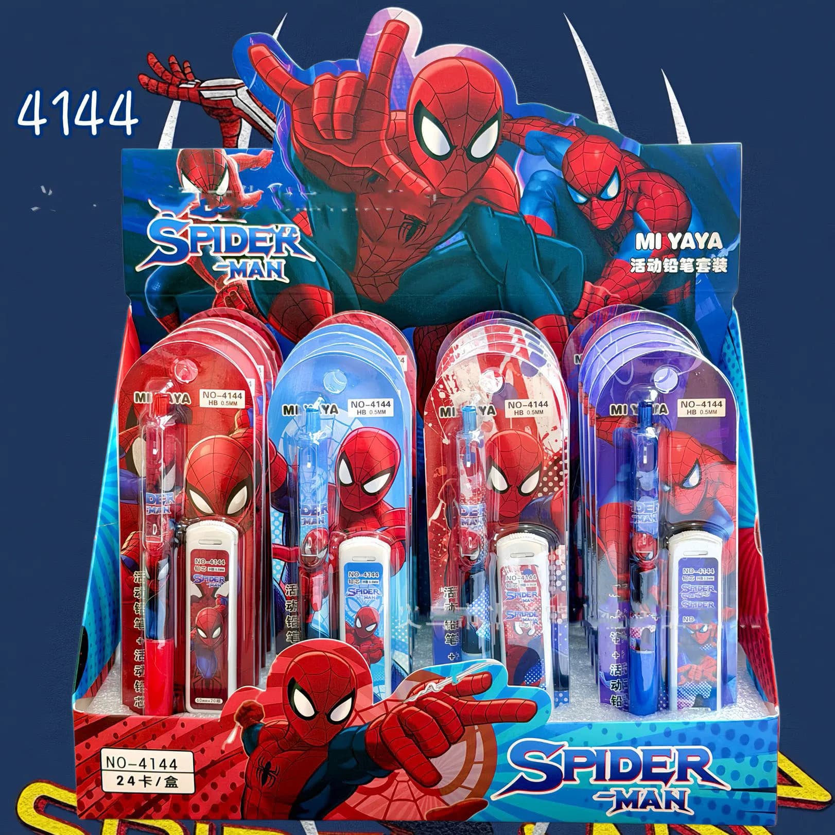 4Pcs New Anime Model Spider Mechanical Pencil Set Cartoon 0.5mm Stationery Refill Not Easy To Break Lead Automatic Pencil Gifts