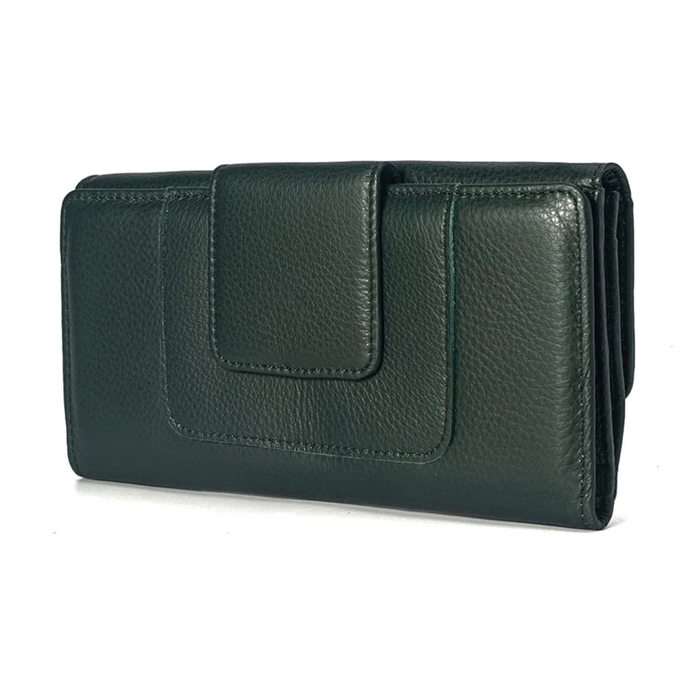 Porta carte RFID Portafoglio in vera pelle Donna Borsa morbida in vera pelle di mucca Pochette lunga in pelle di vacchetta