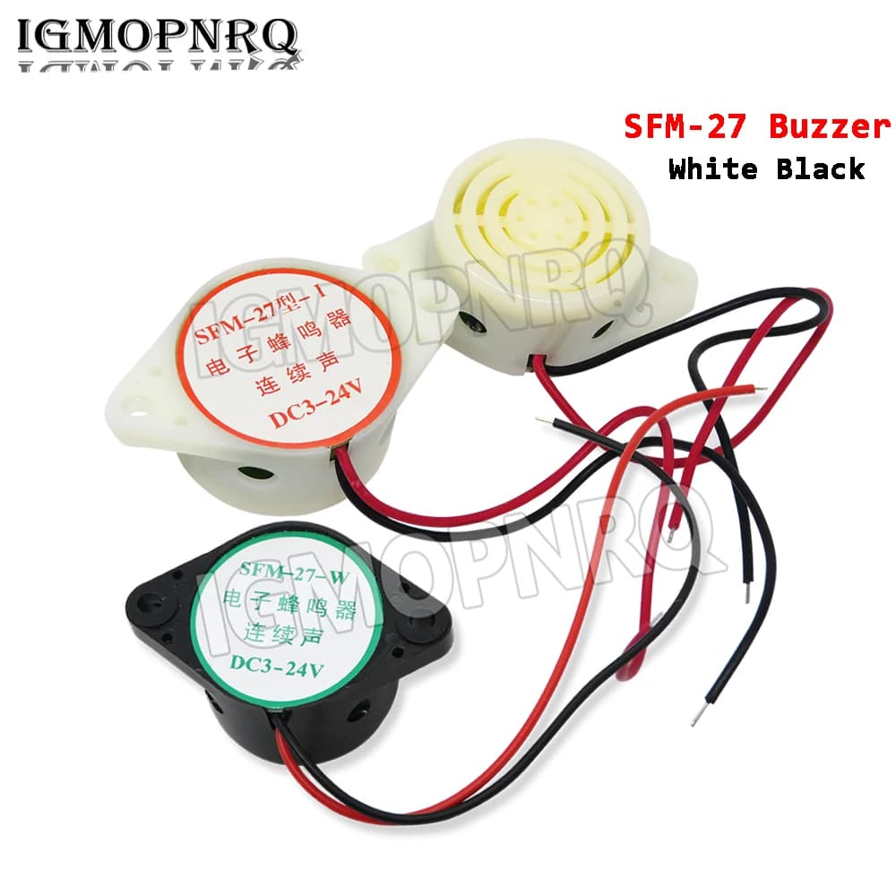 1PCS SFM-27 Alarm High decibel 3-24V 12V Electronic Cicaline Hearing signal Alarms Continuous sound signal for Arduino Black