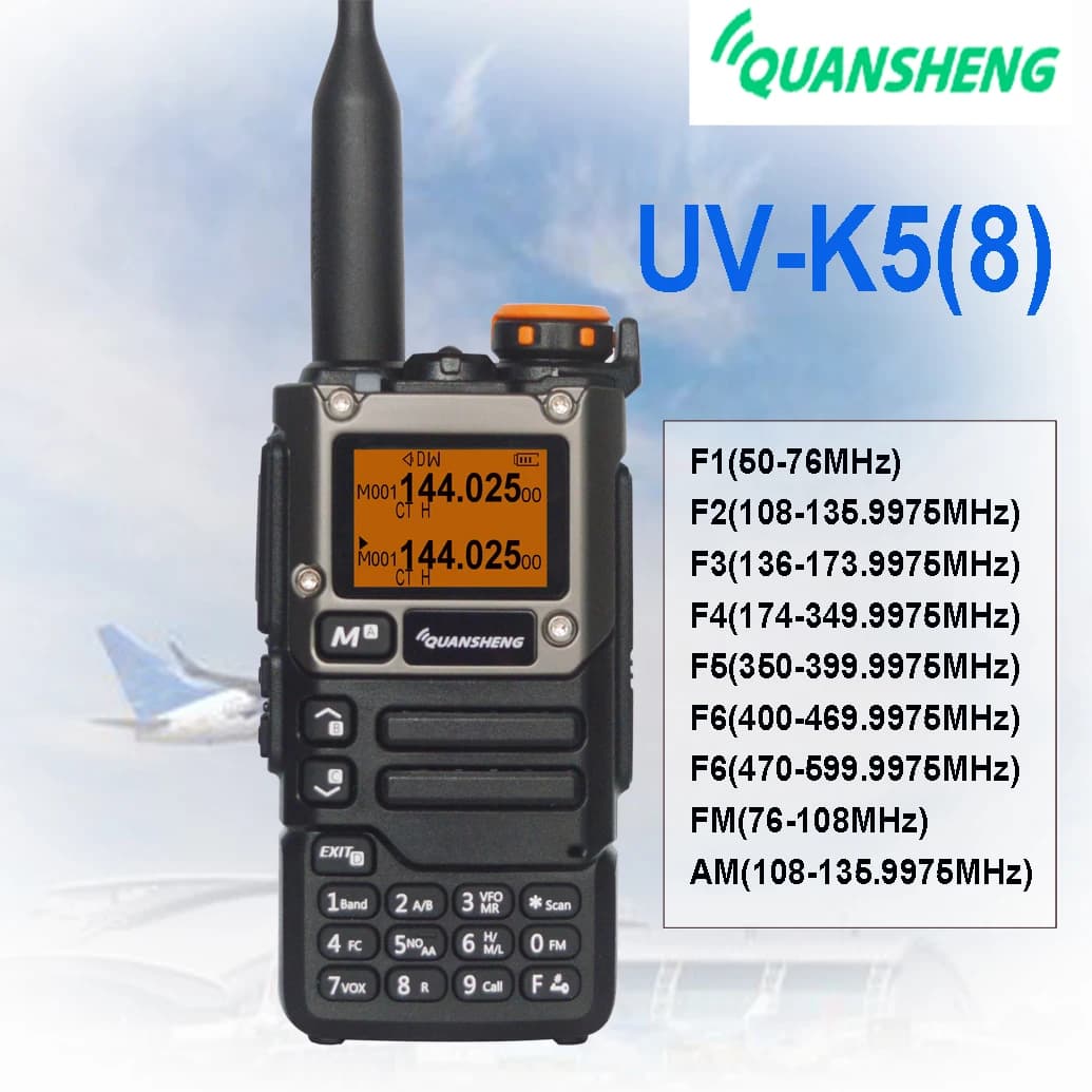 Quansheng UV K5(8) K6 Walkie Talkie Portatile Am Fm Stazione di commutazione radio bidirezionale Amateur Ham Set wireless Ricevitore a lungo raggio