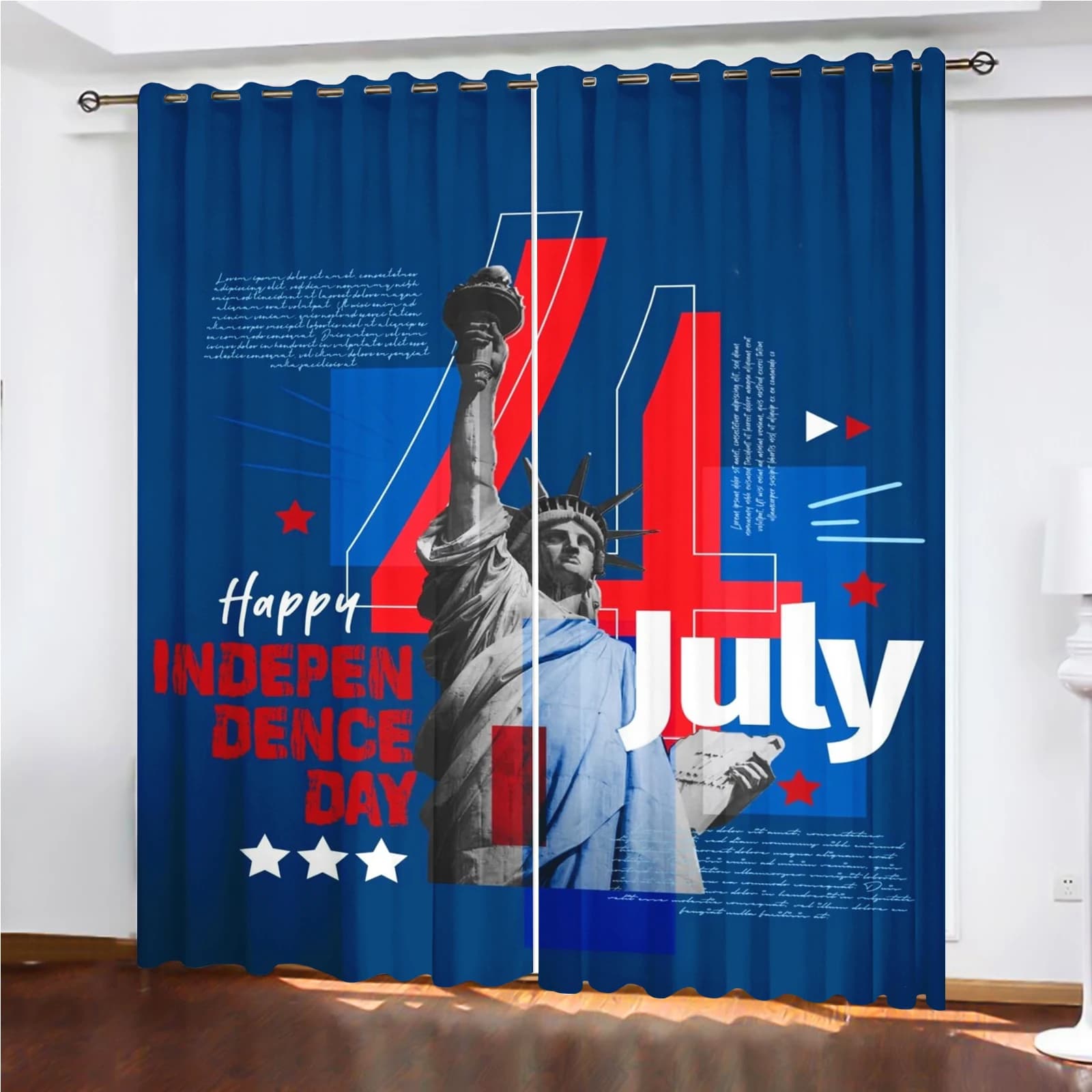 Tende per il 250° Anniversario degli Stati Uniti, Tende Oscuranti con Stampa Bandiera, Decorazioni Patriottiche per Camera da Letto e Soggiorno