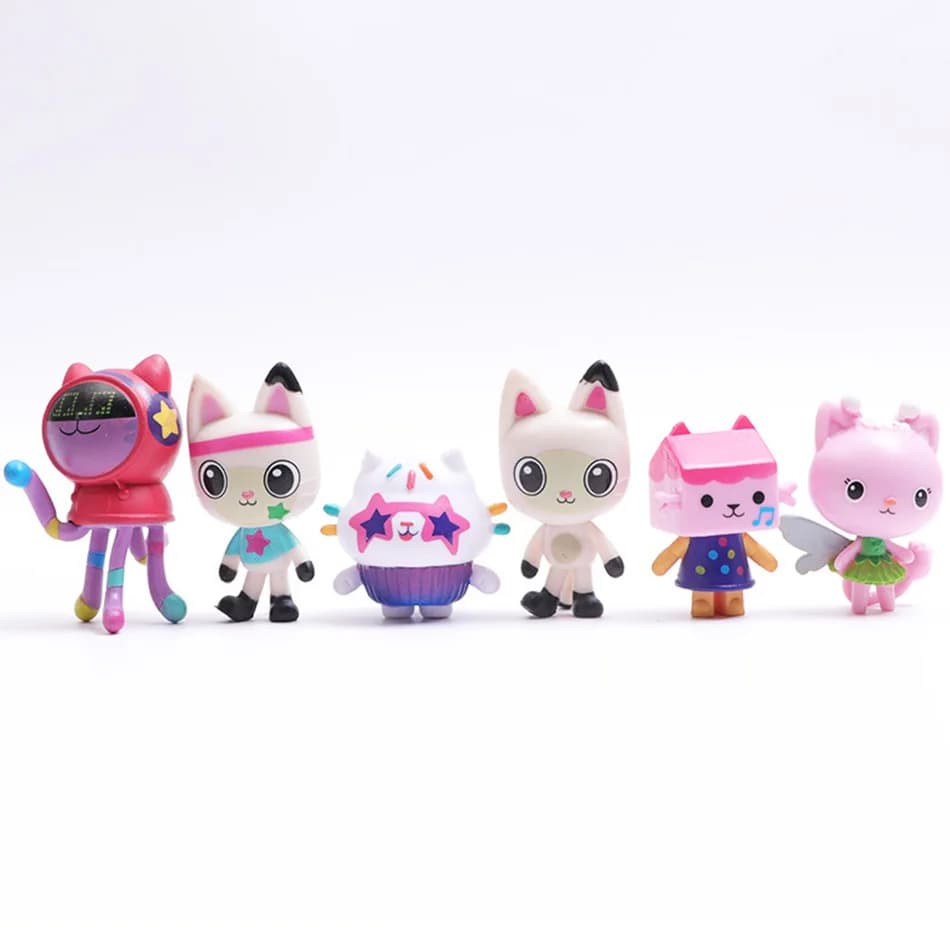 13pcs/set Anime Gabby Dollhouse Figure Toy Cartoon Stuffed Animals Smiling Car Cat Hug Gaby Girl Dolls Kids Birthday Gift