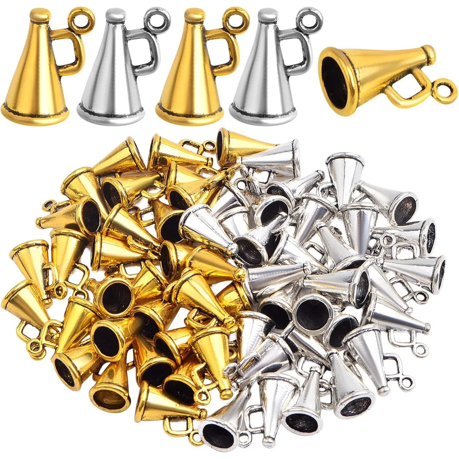 60 pz Megafono Cheer Charms Altoparlante Vintage Megafono Cheerleader Ciondola Pendenti per Collana FAI DA TE Bracciale Creazione di Gioielli