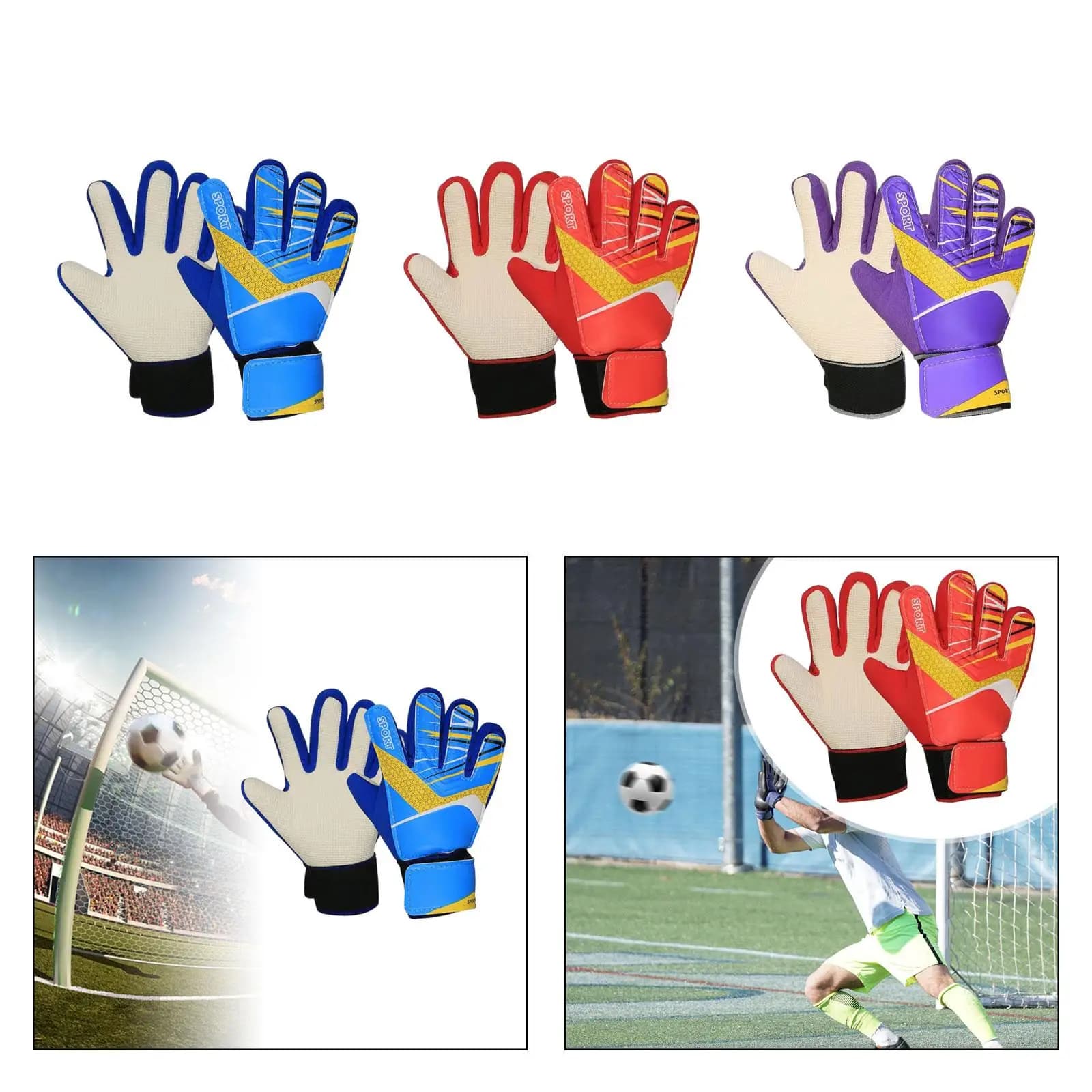 Adults Goalkeeper Gloves Finger Protection Latex Professional Goalie Gloves