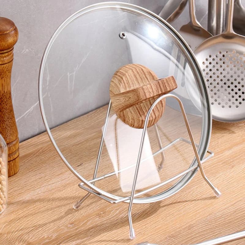 Scaffale Portaoggetti Antiruggine, Pratico Organizzatore da Cucina, Porta Coperchi Pentole, Multi-Strato Salvaspazio in Ferro Battuto per Casa