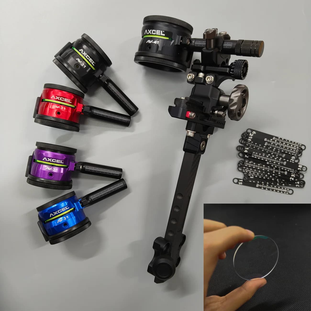 Archery Compound Bow Single Pin Sight, Aluminum Alloy Long Rod Adjustable Bow Sight, Archery Shooting Accessories
