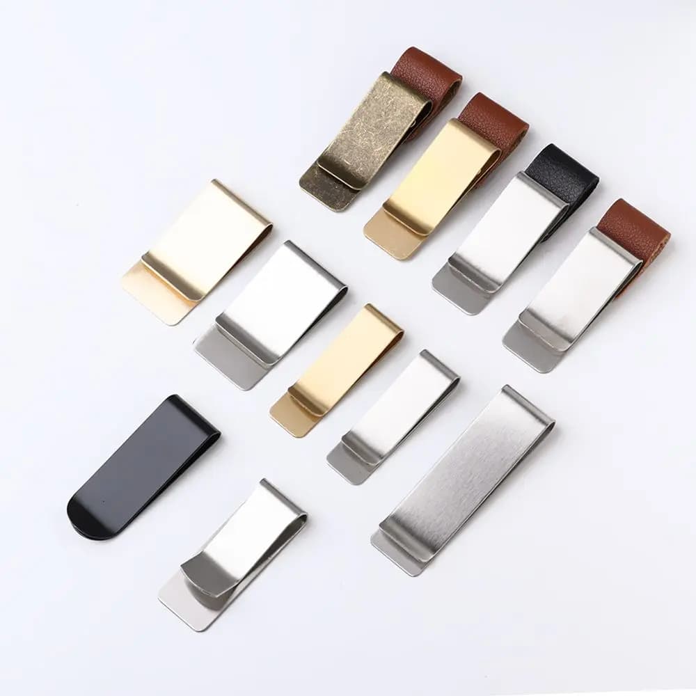 Clip in ottone in pelle fatta a mano in acciaio inossidabile portapenne in acciaio inossidabile Clip Journal Notebook cartella di carta forniture per ufficio scolastico