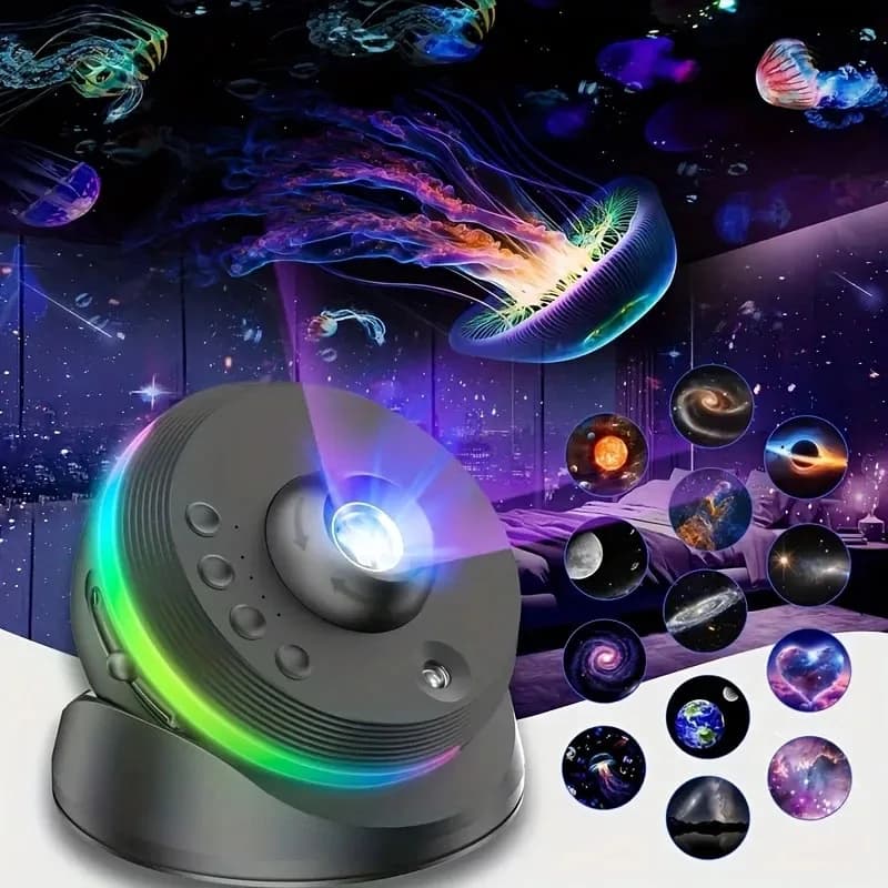 Meteora Ultra HD 13 in 1 per lampada per proiettore Galaxy, luce per cielo stellato con sistema solare 4K HD, timer 1/2 ore, controllo a 4 tasti, Chan a colori RGB