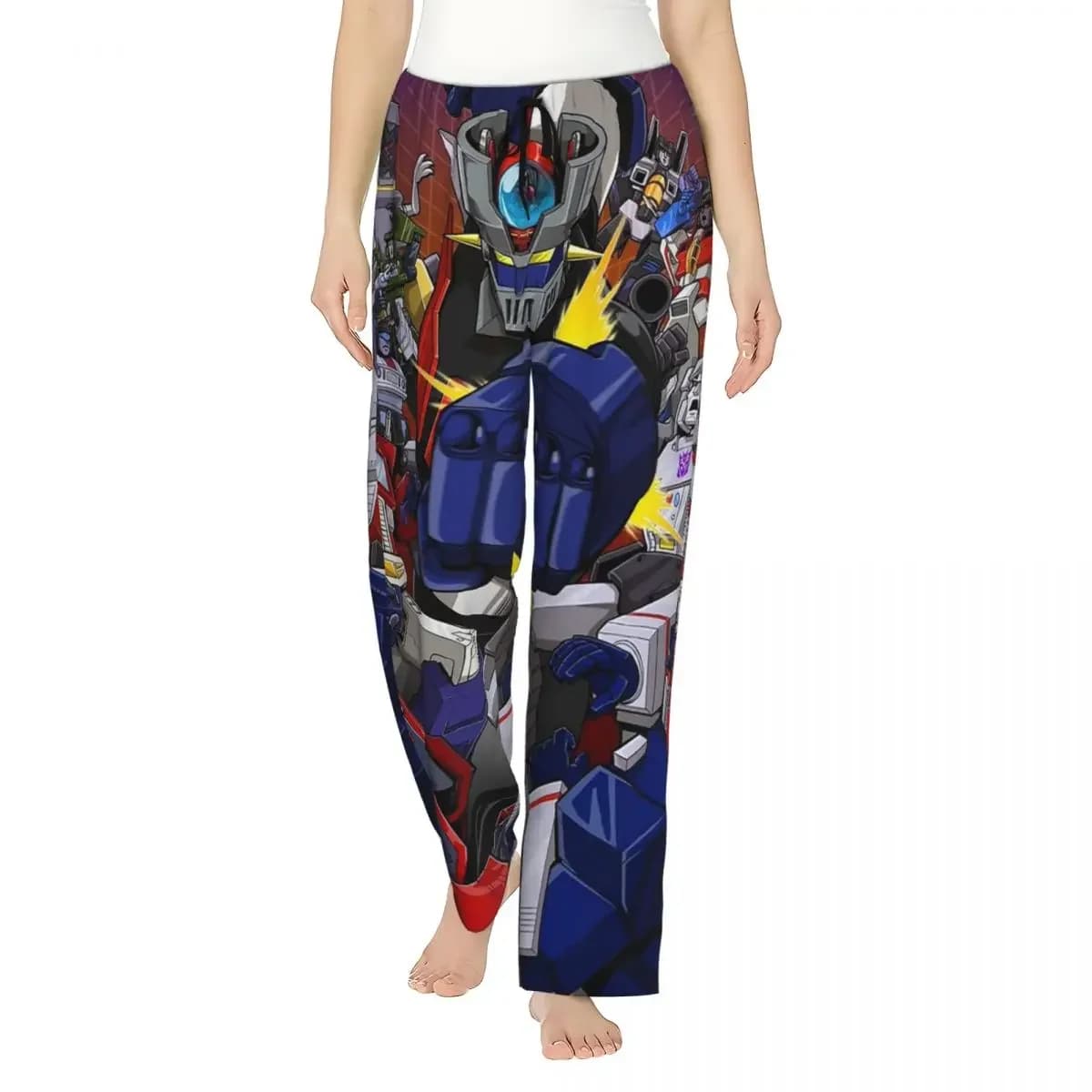 Custom Mazinger Z Mad Robot Grendizer Anime Manga Women Pajama Pants Lounge Sleep Sleepwear Bottoms with Pockets